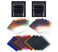 Fotga 12 Square Full Colour Filters solid ND2 ND4 ND8 + 12 Square Graduated Colour Filters Graudual ND2 ND4 ND8 + 2 X 10-slot Square Filter case for Cokin P