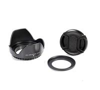 Fotga 52 mm Flower Lens Hood + Snap-On Lens Cap For Canon EOS M EF-M 18-55 mm Lens