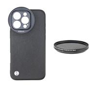 FOTGA Black Shockproof Phone Case Smartphone Case for iPhone 16 Pro Max + 58mm Variable ND2-ND400 ND Neutral Density Filter