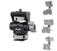 FOTGA Camera Monitor Mount Adapter w/Cold Shoe Mount + Anti-Twist 1/4"-20 Screw for 5-inch 7-inch Monitor LED Light Compatible with Atomos Ninja Shinobi,360° Pan / 180° Tilt, Retractable Locking Pin