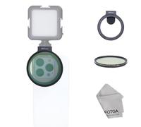 Fotga Clip-on 67mm Thread Lens Filter Adapter + 67mm MC CPL for iPhone 14 15 16 Pro Max Smartphone Cell Phone,Cold Shoe for Micrphone/LED Light,Anti-Slip/Anti-Scratch