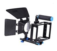 FOTGA DSLR Film Video Mat Box Sun Visor + Aluminium Cage with 15 mm Rod Rig Top Handle Kit for Canon 5D Mark II 7D Camera
