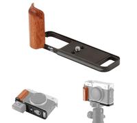 FOTGA Lightweight X-E5 L Shape Wooden Side Handle, Hand Grip for Fujifilm X-E5 XE5 Camera, with 1/4"-20 Mounts, Quick Release Arca Swiss Tripod Mount Plate (Black)