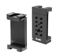 FOTGA Metal Mobile Phone Holder Tripod Adapter, Smartphone Holder with 2 Cold Shoes and 1/4 Inch 3/8 Inch Thread, Compatible with Arca Swiss Tripod