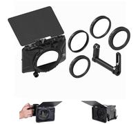 Fotga Mini 4x4 4x5.65 Clip-on Lens Matte Box +15mm Rod Clamp for DSLR Mirrorless Camera A7 A7R A7S II III IV Z6 Z7 II R3 R5C M6 M50 GH6 BMPCC 4K 6K,Compatible 67mm 72mm 77mm 82mm Lens