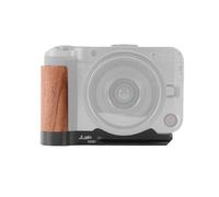 FOTGA R50V L-Bracket Hand Grip, L-Shaped Wooden Side Handle with Quick Release Plate for Canon EOS R50V Camera - Retro Style Grip, QR Plate Mount Compatible with Arca Tripod (Black)
