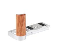 FOTGA R50V L-Bracket Hand Grip, L Shaped Wooden Side Handle with Quick Release Plate for Canon EOS R50V Camera - Retro Style Grip, QR Plate Mount Compatible with Arca Tripod (Silver)