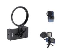 Fotga Universal Cell Phone Clamp Holder with 67mm Filter Adapter Ring for iPhone 17 16 15 14 Pro Max Samsung,Arca Swiss 1/4"-20 Tripod Plate,Cold Shoe for Mic Video Light,for Vlogging Live Stream