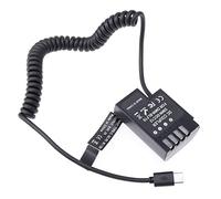 FOTGA USB-C Type-C to Full Decoded DMW-BLF19 Dummy Battery DMW-DCC12 Coupler Power Adapter Spring Cable for Panasonic GH3 GH4 GH5 GH5s Camera
