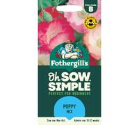 Fothergill's Oh Sow Simple, Poppy Mix Flower Seeds, Sow: Mar-Oct, Red/Orange/Pin