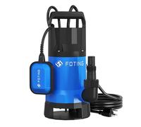 FOTING 1000W Submersible Water Pump to Empty Pool, Dirty/Clean Water, 17600 L/H Electric Sump Pump with Float Switch, Portable Water Pump for Garden Pond, Hot Tub, Pool Draining, Ditches