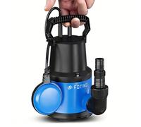 FOTING Submersible Water Pump 400W 8000l/h for Pool Draining, Clean/Dirty Water Pump with Float Switch, Drain Water Level Down to 7mm，Portable Sump Pump for Tub, Pond, Home, Garden, Blue