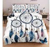 Fotmung Bedding Set King Size Wind Chime, Microfiber King Duvet Cover Sets 3 Pcs With Zipper Closure and Corner Tie, Quilt Covers 230 x 220 cm + Pillowcases 50 x 75 cmB3