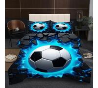 Fotmung Comforter Set King Size 94" x 86" Football, 3 Piece Soft Comforter Microfiber Duvet King Size, Breathable Bedding Quilt Set with 2 Pillowcases (19" x 29")