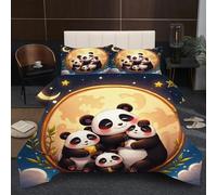 Fotmung Comforter Set King Size 94" x 86" Panda Animal, 3 Piece Soft Comforter Microfiber Duvet King Size, Breathable Bedding Quilt Set with 2 Pillowcases (19" x 29")