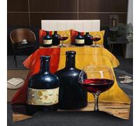 Fotmung Comforter Set King Size 94" x 86" Wine Glass, 3 Piece Soft Comforter Microfiber Duvet King Size, Breathable Bedding Quilt Set with 2 Pillowcases (19" x 29")