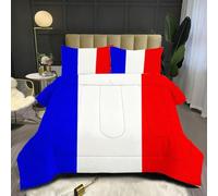 Fotmung Duvet Set 94" x 86" National Flag, Microfiber Material + Cotton Filled, All-Season Suitable, Great Gift for Bedroom Decoration, for Family Friends, Cozy for Daily Sleep E398