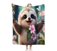 Fotmung Flannel Blanket Animal Otter, Single-Sided Print, Double-Sided Plush - Soft Warm Throw for Sofa, Bedroom, Small Spaces, Compact 30"x40" Size for Daily Snuggling, All Season R152