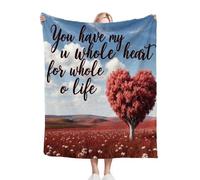 Fotmung Flannel Blanket Colourful Hearts, Single-Sided Print, Double-Sided Plush - Soft Warm Throw for Sofa, Bedroom, Small Spaces, Compact 30"x40" Size for Daily Snuggling, All Season J30-