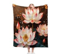 Fotmung Flannel Blanket Geometric Pattern, Single-Sided Print, Double-Sided Plush - Soft Warm Throw for Sofa, Bedroom, Small Spaces, Compact 40"x50" Size for Daily Snuggling, All Season E322 L322-