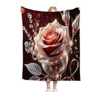 Fotmung Flannel Blanket Green Pattern, Single-Sided Print, Double-Sided Plush - Soft Warm Throw for Sofa, Bedroom, Small Spaces, Compact 40"x50" Size for Daily Snuggling, All Season E274 L274-