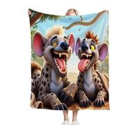 Fotmung Flannel Throw Blanket Brown Hyena, Double-Sided Plush - 40"x50" Medium Throw for Sofa, Bedroom, Home Office, Soft Texture for Relaxing, Unwinding, Easy to Clean, Maintain P360