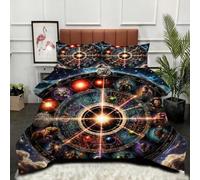 Fotmung King Size Comforter Set 90" x 86" 3D Galaxy Planet, Ultra Soft Microfiber Duvet King Size, Luxurious Bedding Quilt Set with 2 Pillowcases for Adults Teens-A125