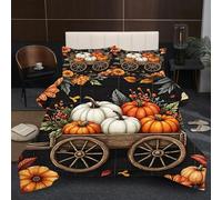 Fotmung King Size Comforter Set 90" x 86" A Cart Of Pumpkins, Ultra Soft Microfiber Duvet King Size, Luxurious Bedding Quilt Set with 2 Pillowcases for Adults Teens