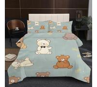 Fotmung King Size Comforter Set 90" x 86" Cartoon Pattern, Ultra Soft Microfiber Duvet King Size, Luxurious Bedding Quilt Set with 2 Pillowcases for Adults Teens