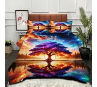 Fotmung King Size Comforter Set 90" x 86" Trees & Starry Sky, Ultra Soft Microfiber Duvet King Size, Luxurious Bedding Quilt Set with 2 Pillowcases for Adults Teens-A169