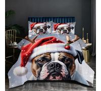 Fotmung Single Duvet 53" x 79" Brown Dog, Comfortable Microfiber Quilt for All Seasons, 3 Pieces Bedding Comforter Set with 1 Comforter + 2 Pillowcases (19" x 29") N187