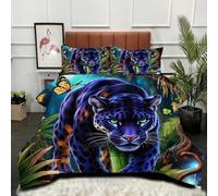 Fotmung Super King Duvet 102" x 86" 3D Animal Leopard, Super Quality Microfiber Quilt with 2 Pillowcases, Premium 3D Printed Super King Comforter for Holiday Birthday Gift-A189