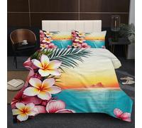 Fotmung Super King Duvet 102" x 86" Pink Flowers, Super Quality Microfiber Quilt with 2 Pillowcases, Premium 3D Printed Super King Comforter for Holiday Birthday Gift