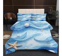 Fotmung Super King Duvet 102" x 86" Starfish, Super Quality Microfiber Quilt with 2 Pillowcases, Premium 3D Printed Super King Comforter for Holiday Birthday Gift