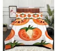 Fotmung Super King Duvet 102" x 86" Tomato Print, Super Quality Microfiber Quilt with 2 Pillowcases, Premium 3D Printed Super King Comforter for Holiday Birthday Gift-D63