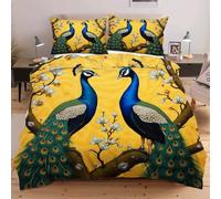 Fotmung Superking Duvet Covers Animal Peacock, Microfiber Super King Bedding Cover Set for Kids Teens Adults, 3D Printed Quilt Cover Set 3 Pieces with Zipper Closure, 260x240 cmB1