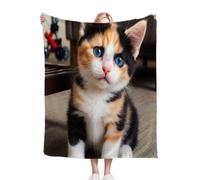 Fotmung Throw Blankets Kids 100x130 cm Animal Cat, 3D Super Soft Blanket Flannel Throws 130 x 100 cm for All Season, Microfiber Warm Flannel Bed Blanket for Kids Boy Girl R73