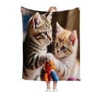 Fotmung Throw Blankets Kids 100x130 cm Animal Cat, 3D Super Soft Blanket Flannel Throws 130 x 100 cm for All Season, Microfiber Warm Flannel Bed Blanket for Kids Boy Girl R267