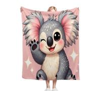 Fotmung Throw Blankets Kids 100x130 cm Animated Koala, 3D Super Soft Blanket Flannel Throws 130 x 100 cm for All Season, Microfiber Warm Flannel Bed Blanket for Kids Boy Girl R189