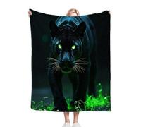 Fotmung Throw Blankets Kids 100x130 cm Black Panther Animals, 3D Super Soft Blanket Flannel Throws 130 x 100 cm for All Season, Microfiber Warm Flannel Bed Blanket for Kids Boy Girl A29