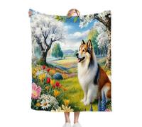 Fotmung Throw Blankets Kids 100x130 cm Colourful Dog, 3D Super Soft Blanket Flannel Throws 130 x 100 cm for All Season, Microfiber Warm Flannel Bed Blanket for Kids Boy Girl R93