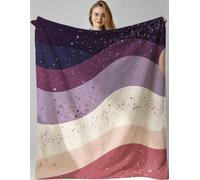 Fotmung Throw Blankets Kids 100x130 cm Purple Wave Stripes, 3D Super Soft Blanket Flannel Throws 130 x 100 cm for All Season, Microfiber Warm Flannel Bed Blanket for Kids Boy Girl-F367