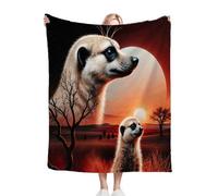 Fotmung Throw Blankets Kids 100x130 cm Red Honey Badger, 3D Super Soft Blanket Flannel Throws 130 x 100 cm for All Season, Microfiber Warm Flannel Bed Blanket for Kids Boy Girl R97