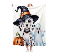 Fotmung Throw Blankets Kids 100x130 cm Spotted Dog, 3D Super Soft Blanket Flannel Throws 130 x 100 cm for All Season, Microfiber Warm Flannel Bed Blanket for Kids Boy Girl R375