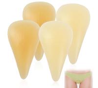 FOTN 4 Pack Concealer Pads for Women, Self-adhesive Silicone Pads, Teardrop-shaped, Underwear Guard Seamless Hider Covers Silicone Insert for Yoga Bikini Leggings swimsuits Yoga Pants All, Skin Color