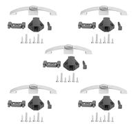 FOTN 5 Packs Chrome RV Cabinet Push Button Handle, Pitch-Row 160mm Overall Length 194mm Furniture Haft ， Arc Shape Drawer Keyless Push Handle Hanging Latch Lock for Caravan，Yacht, Boat