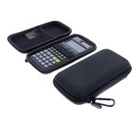 foto-kontor Case Compatible with Casio FX-991 DE X Scientific Calculator Hard Case Protective Travel Pouch Shockproof Water Repellent Storage Bag with Mesh Pocket and Carabiner Black