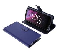 foto-kontor Wallet Case Compatible with CrossCall Stellar M6E Protective Book Style Phone Protection Cover Bookstyle Stand Mobile Card Holder Smartphone blue