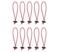 Foto&Tech 10-Pack Multipurpose Extra Thick Extra Long Toggle Tie/Elastic Cable Tie & Organizer Adjustable/Cable Strap/Instant Clutter Killer/Tangle Tamer/Cable Management for Cord&Cable Reusable (Red)