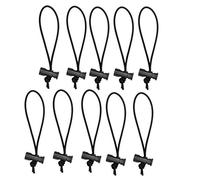 Foto&Tech 10-Pack Multipurpose Extra Thick Toggle Tie/ Cable Tie and Organizer Adjustable/Elastic Loop/Instant Clutter Killer/Tangle Tamer/Cable Management for Cord & Cable Reusable (Black)